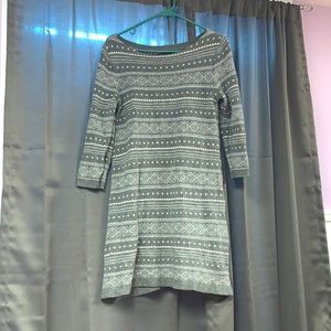 Grey and white designed sweater dress from American eagle, size large